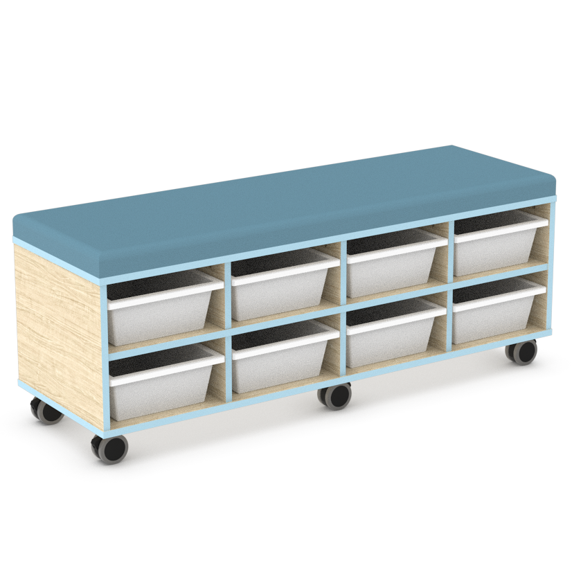 Tote Upholstered Caddy - 8 Tray C087 | Beparta Flexible School Furniture